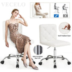 Javlergo Chaise de bureau sans accoudoirs, en cuir PU, hauteur réglable, pivotante à 360° pour le télétravail ou le bureau