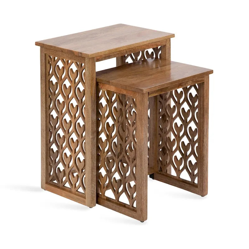 Tables gigognes en bois Karni de Kate and Laurel - Lot de 2
