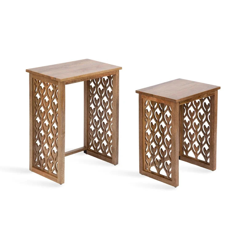 Tables gigognes en bois Karni de Kate and Laurel - Lot de 2