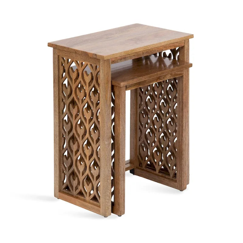 Tables gigognes en bois Karni de Kate and Laurel - Lot de 2