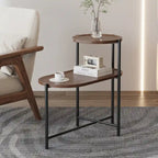 Petites tables basses Table d'appoint de canapé moderne à 2 niveaux avec étagère de rangement en bois Tables d'appoint de salon Tables de chevet
