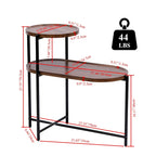 Petites tables basses Table d'appoint de canapé moderne à 2 niveaux avec étagère de rangement en bois Tables d'appoint de salon Tables de chevet
