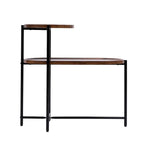 Petites tables basses Table d'appoint de canapé moderne à 2 niveaux avec étagère de rangement en bois Tables d'appoint de salon Tables de chevet