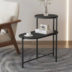 Petites tables basses Table d'appoint de canapé moderne à 2 niveaux avec étagère de rangement en bois Tables d'appoint de salon Tables de chevet