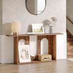 Table console de ferme de 70,9 pouces, table console d'entrée extra longue avec rangement