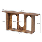 Table console de ferme de 70,9 pouces, table console d'entrée extra longue avec rangement
