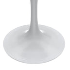 Table à manger Verve avec plateau rond de 36 po et pied central en acier blanc