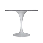 Table à manger Verve avec plateau rond de 36 po et pied central en acier blanc