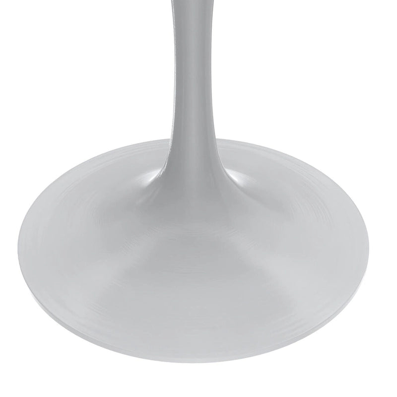 Table à manger Verve avec plateau rond de 36 po et pied central en acier blanc