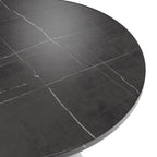 Table à manger Verve avec plateau rond de 36 po et pied central en acier blanc