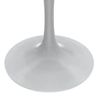 Table à manger Verve avec plateau rond de 36 po et pied central en acier blanc