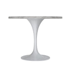 Table à manger Verve avec plateau rond de 36 po et pied central en acier blanc