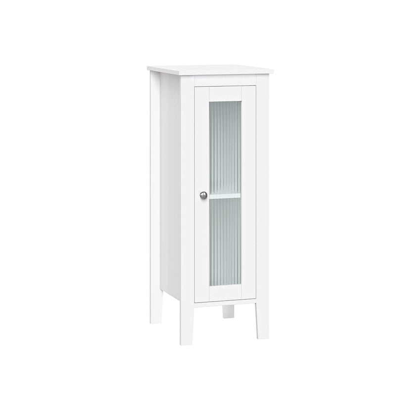 RiverRidge Prescott Armoire de rangement et organisateur de salle de bain et de buanderie étroite à porte unique avec étagères réglables - Blanc