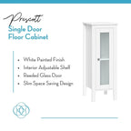 RiverRidge Prescott Armoire de rangement et organisateur de salle de bain et de buanderie étroite à porte unique avec étagères réglables - Blanc