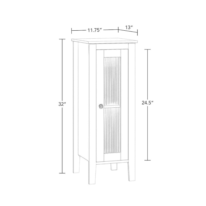 RiverRidge Prescott Armoire de rangement et organisateur de salle de bain et de buanderie étroite à porte unique avec étagères réglables - Blanc