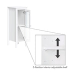 RiverRidge Prescott Armoire de rangement et organisateur de salle de bain et de buanderie étroite à porte unique avec étagères réglables - Blanc