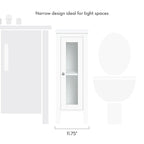 RiverRidge Prescott Armoire de rangement et organisateur de salle de bain et de buanderie étroite à porte unique avec étagères réglables - Blanc