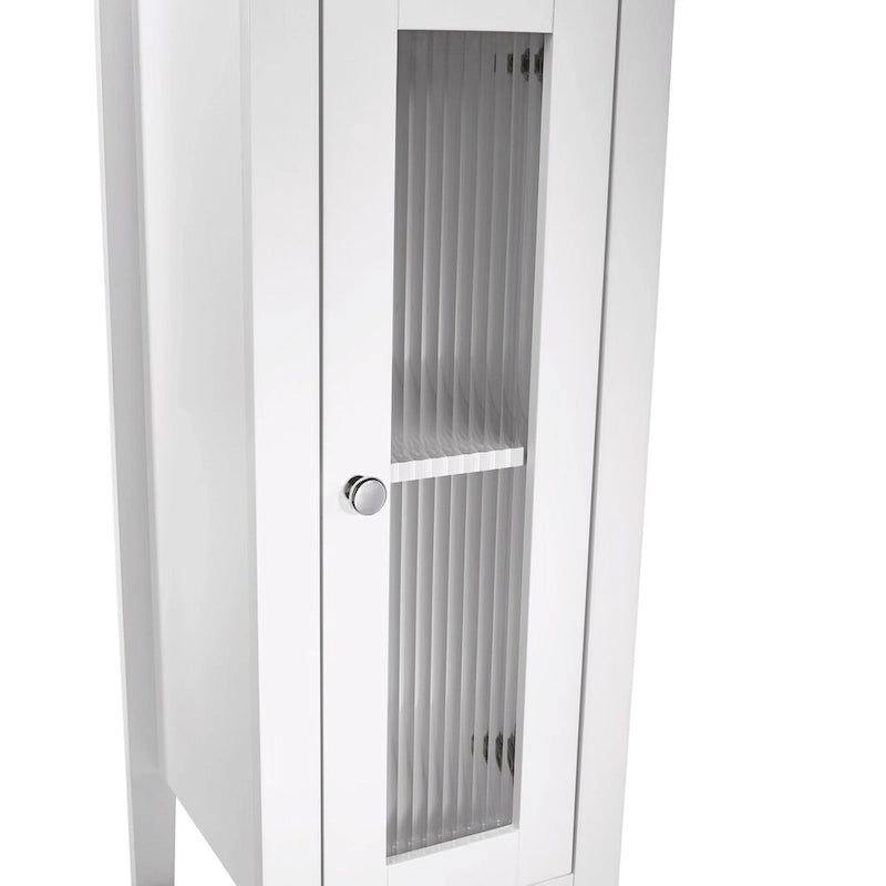 RiverRidge Prescott Armoire de rangement et organisateur de salle de bain et de buanderie étroite à porte unique avec étagères réglables - Blanc