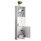 Armoire à linge en MDF blanc de 10 po L x 22 po P x 68,3 po H avec 3 tiroirs et tablettes réglables