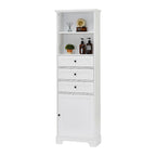 Armoire à linge en MDF blanc de 10 po L x 22 po P x 68,3 po H avec 3 tiroirs et tablettes réglables