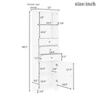 Armoire à linge en MDF blanc de 10 po L x 22 po P x 68,3 po H avec 3 tiroirs et tablettes réglables