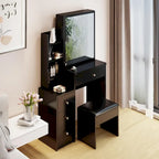 Coiffeuse compacte avec tabouret rembourré