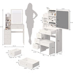 Coiffeuse compacte avec tabouret rembourré