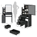 Coiffeuse compacte avec tabouret rembourré