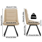 Lot de 2 chaises de salle à manger pivotantes rembourrées en similicuir avec pieds en métal - 18,5x18,5x37 pouces