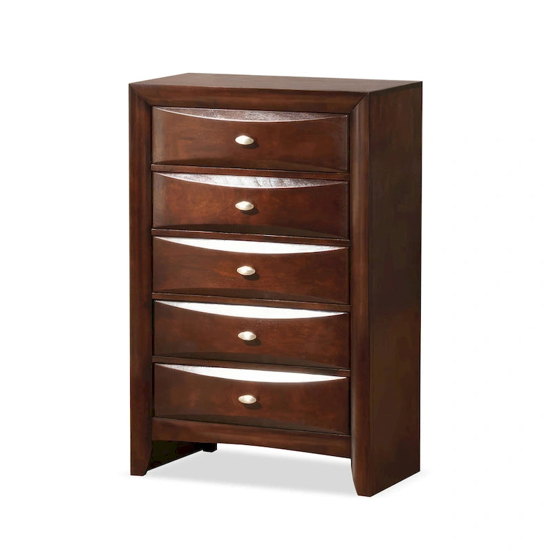 Commode 5 tiroirs en bois massif Brent Traditional de Furniture of America